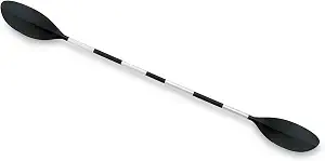 INTEX 69629E 86" Kayak Paddle: Ribbed Spoon Shaped Blades – Durable Lightweight Shaft – Comfortable Grips – 3-Position Feather Adjustability – TUV RL Approved