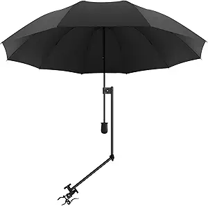 XLINGZA UPF 50+ Beach Umbrella with Adjustable Universal Clamp