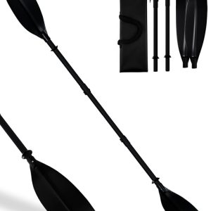 Adjustable Kayak Paddle 62–87 Inches Paddle for Kayak Stainless Steel Shaft Fiberglass Blades Non-Slip Matte Grip Kayak Oar for Youth & Adults with Carry Bag
