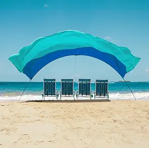 Shibumi Shade Quiet Canopy Version | Beach Tent | Sets Up in 3 Mins | 150 Sq. Ft. of Shade for up to 8 People | Includes Wind Assist | UPF 50+ Sun Protection