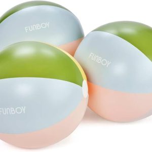 FUNBOY 3-Pack Large 20'' Beach Balls - Vintage Beach Ball Inflatable Pool Toy for Pool Parties and Summer Decoration, Kids Water Games, Adult Fun in the Sun and More.