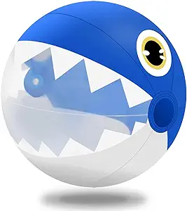 16" Large Beach Ball, Clear Shark Inflatable Beach Balls Beach Toys for Kids and Adults Birthday Party Supplies, Fun Shark Swimming Pool Balls - Pool Toys and Summer Parties Water Games Gifts