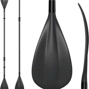 4 Piece Carbon/Aluminium SUP Paddle Kayak Telescoping Stand-up Paddleboard Paddles, Adjustable Lightweight Carbon Fiber/Aluminium Shaft 67"- 83"