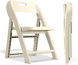 Giggle & Play 2 Beige Kids Folding Chairs - Toddler Beach & Camping Chair | Portable Folding Chairs for Kids & Toddlers, Lightweight for Beach & Camping, with Sturdy Backrest & Easy to Fold