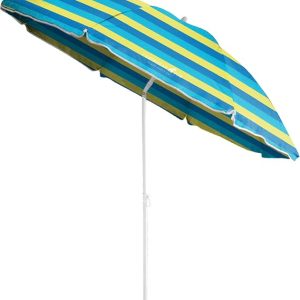 Caribbean Joe Beach Sun Umbrella, Portable, UV Protection, Great for Outdoor, Shoulder Carry Bag, Full 6 ft Arc