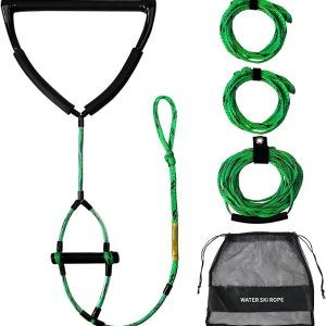 MAYAPHILOS 75ft Wakeboard Water Ski Kneeboard Rope with 15in Floating Handles,4 Sections Watersports Tow Rope for Tubing