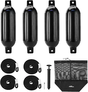 Affordura Boat Fender 4 Pack Boat Bumpers Fenders with 4 Ropes | Boat Bumpers for Pontoon Boat Fenders Inflatable