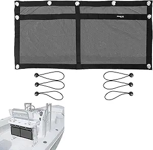 Boat Storage Bag Marine Suspended Storage Comparments Mesh Storage Bag,Boat Seat Organizing Bag,with Elastic Ring