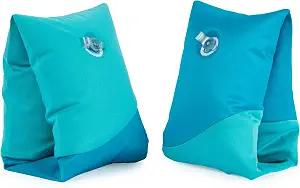 SwimWays Soft Swimmies Inflatable Arm Floaties for Ages 3-5 | Colorful and Soft Twill Exterior Allows Kids to Learn to Swim Safely, Comfortably and Confidently without Sticking to Skin